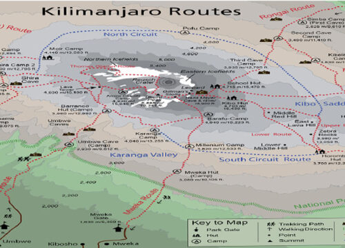 How many routes are there on Mt Kilimanjaro